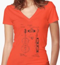 Violin player Violinist Gift Play Violin Women's Fitted V-Neck T-Shirt