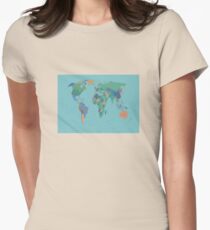 world map Women's Fitted T-Shirt