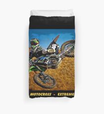 MOTOCROSS EXTREME: Motorcycle Racing Advertising Print Duvet Cover
