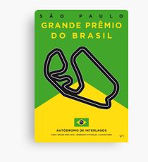 My F1 Interlagos Track Minimal Poster Canvas Print