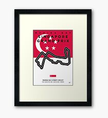 My F1 MARINA BAY Race Track Minimal Poster Framed Print