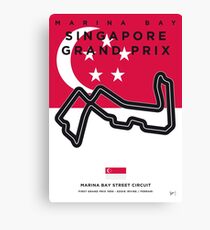 My F1 MARINA BAY Race Track Minimal Poster Canvas Print