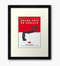 My F1 MONACO Race Track Minimal Poster Framed Print