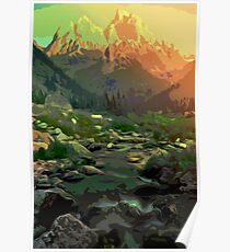 Welcome to Montana - Mountain Landscape Poster