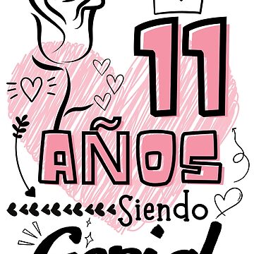11 Años Siendo Genial, regalo de cumpleaños para niña Sticker for