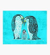 Swirly Penguin Family Photographic Print