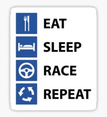 Eat Sleep Race Repeat - Sticker Sticker