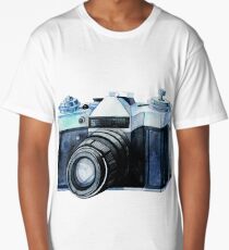 Watercolor vintage SLR camera Long T-Shirt