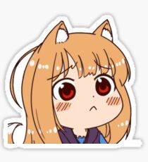 Peeking Chibi Holo Pout - Spice and Wolf Sticker