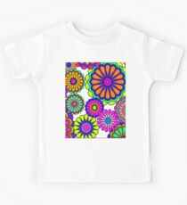 Flower Power Retro Style Hippy Flowers Kids Tee