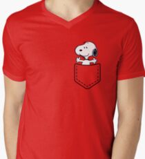 Pocket Snoopy Dog Men's V-Neck T-Shirt