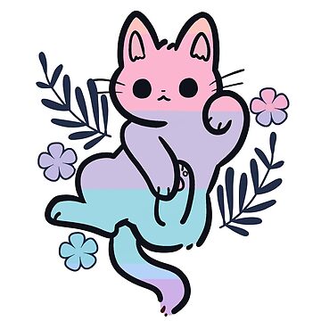 “bisexual lgbt kitty cat” Sticker for Sale by pheebsdesigns | Redbubble