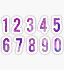 Purple Watercolor Number Stickers Sticker
