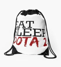 eat, sleep, dota 2 Drawstring Bag