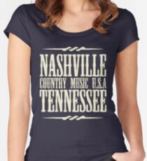 Nashville Tennessee Country Music Women's Fitted Scoop T-Shirt