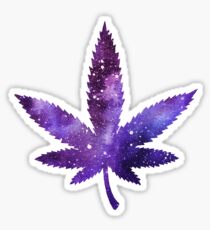 Marijuana leaf sticker - purple space Sticker