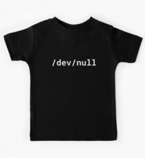 /dev/null - Funny Design for Linux/Unix Geeks - White Text Kids Tee