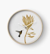 Hummingbird & Flower II Clock