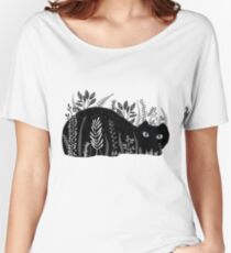 Chat de jardin en noir et blanc T-shirts coupe relax
