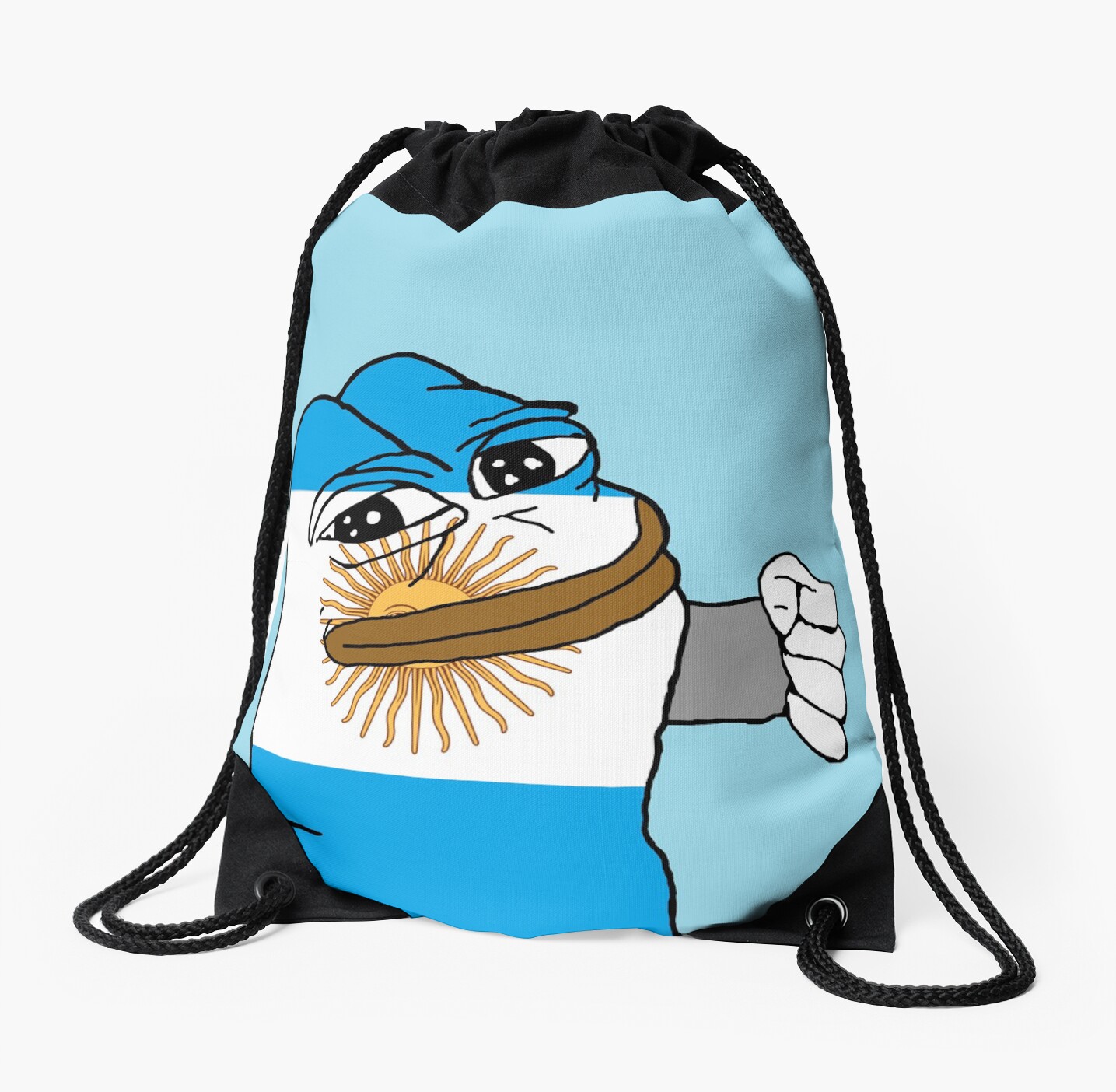 Punching Pepe Argentina Drawstring Bags By Meme Magician Redbubble Punching Pepe Argentina Drawstring Bags By Meme Magician Redbubble