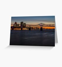 A telephoto look at the Louisville skyline at dusk Greeting Card