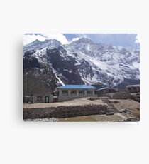 Stone fences and buildings near Thame village Nepal Canvas Print