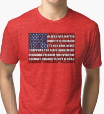 Political Protest American Flag Tri-blend T-Shirt