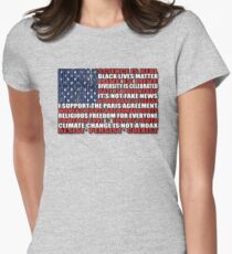 Political Protest American Flag Women's Fitted T-Shirt