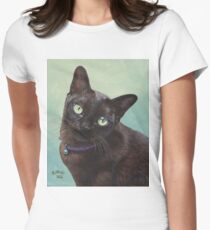 Black Burmese Cat Moose - Rectangle Women's Fitted T-Shirt