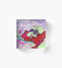 Vaporwave Low-FI Aesthetic Squidward Acrylic Block