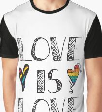 Love Is Love Doodles LGBT Graphic T-Shirt