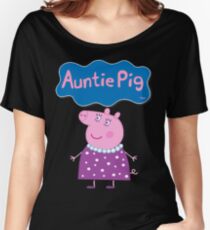 Camiseta ancha para mujer Peppa Pig, Auntie Pig, Tía Pig