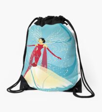 Lady in Red © hatgirl.de (Retro, For Kids, Feminine) Drawstring Bag