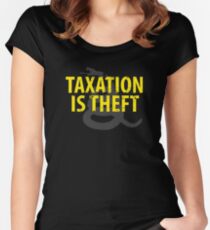 Being Libertarian , Taxation Is Theft Women's Fitted Scoop T-Shirt