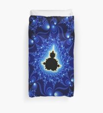 Black and Blue Mandelbrot Fractal Duvet Cover