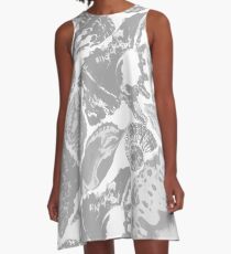 Grey seashells pattern A-Line Dress