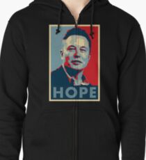 Elon Musk "Hope" Poster Zipped Hoodie