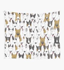 Funny bull terriers pattern Wall Tapestry