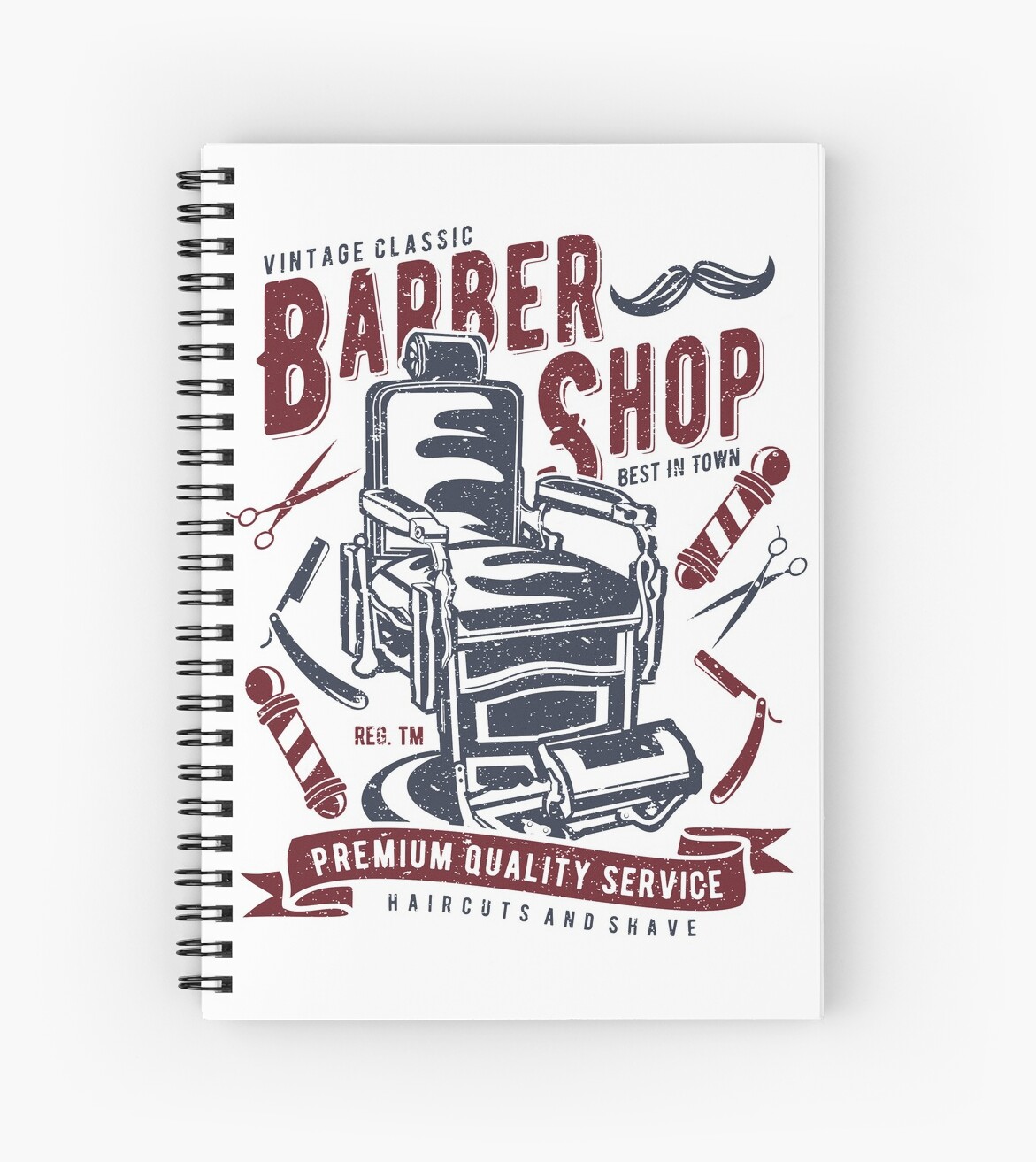 "Vintage Classic Barber Shop " Spiral Notebook by JakeRhodes Redbubble