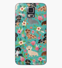 Dackel Doxie Dachsie Blumen Blumen Hunderasse Geschenke Hülle & Klebefolie für Samsung Galaxy