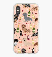 Dachshund doxie dachsie champagne wine cocktails dog breed gifts iPhone Case