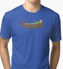 Otters Like Rubik's Cubes Tri-blend T-Shirt