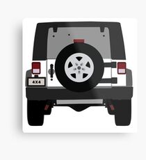 Off-Road Jeep | White Metal Print
