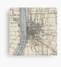 Vintage Map of Baton Rouge Louisiana (1906) Canvas Print