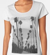 Vintage Black & White California Palm Trees Photo Women's Premium T-Shirt