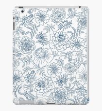 Marigolds blue on white _ larger iPad Case/Skin