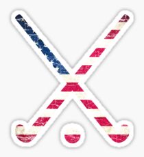 USA Flag Field Hockey Sticker
