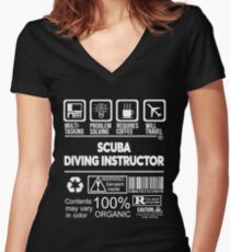 SCUBA DIVING INSTRUCTOR BEST DESIGN 2017 Women's Fitted V-Neck T-Shirt