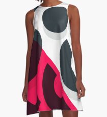 Minimal Abstract Art Pattern Geometric A-Line Dress