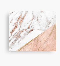 Rose gold marble blended Metal Print